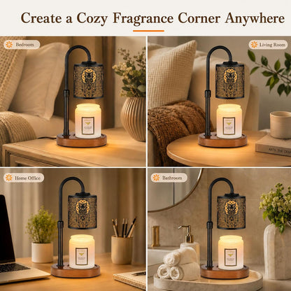 Dimmable Candle Warmer Lamp with Timer Adjustable Height for Scented Jar Candles Electric Candle Wax Melt Warmer for Home Decor Christmas Birthday Gifts for Women Mom(Hummingbird)