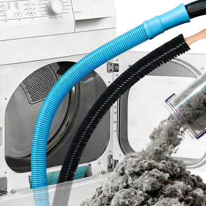 Dryer Vent Cleaner Kit with Vacuum Hose Attachment - Universal Dryer Lint Vacuum Tool for Clothes Dryer Cleaning, Flexible Hose & Lint Trap Vacuum Attachment for Most Vacuum Cleaners