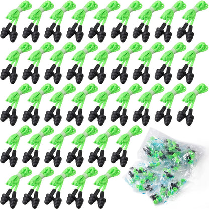 Tondiamo 200 Pairs Ear Plug Bulk with Cord Reusable Silicone, Fresh