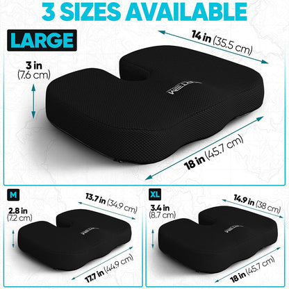 FORTEM Seat Cushion, Office Chair Cushion for Tailbone Sciatica Pain Relief