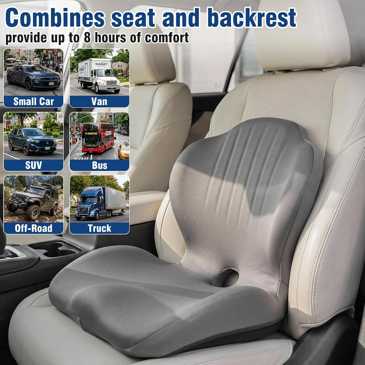 Car Seat Cushion Office Chair Cushion with Lumbar Support Pillow