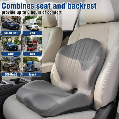Car Seat Cushion Office Chair Cushion with Lumbar Support Pillow