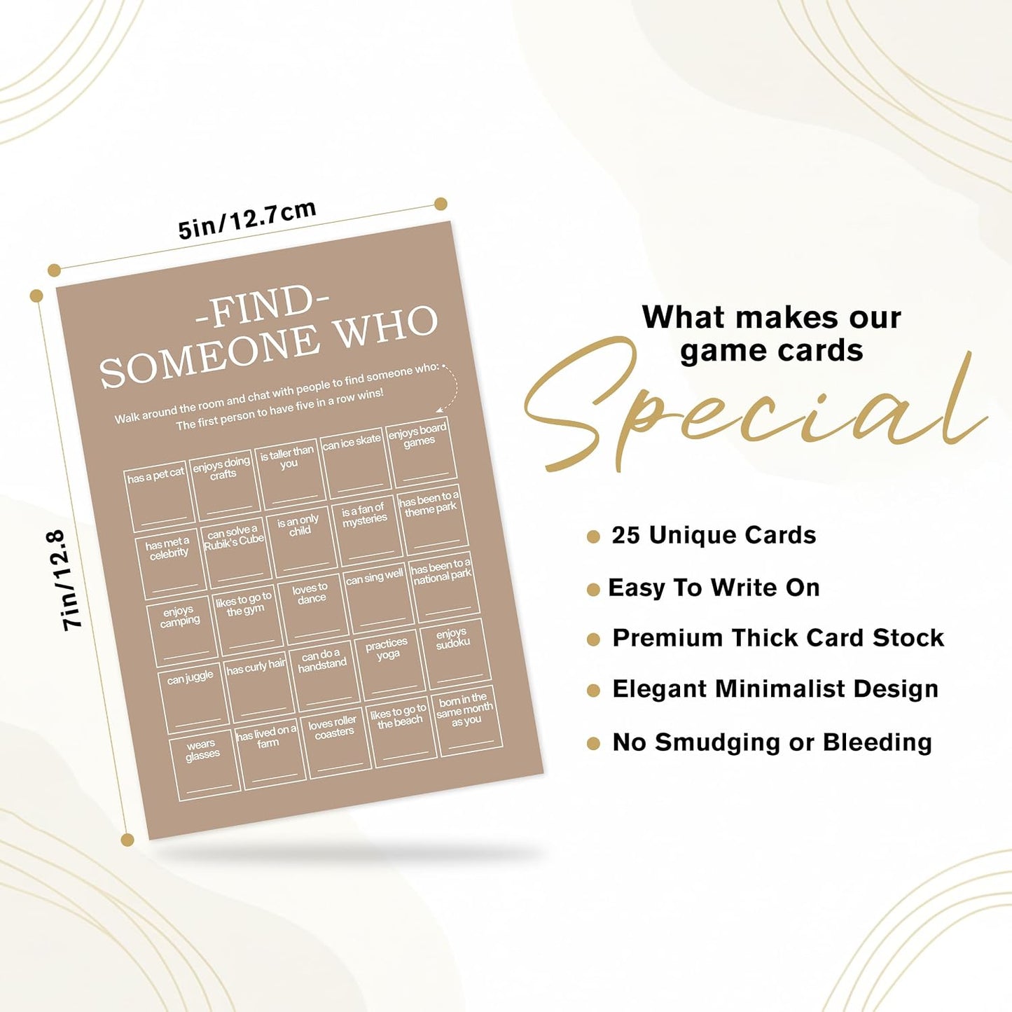 Find Someone Who Bingo Cards, 25 Unique Sheets, Team Building Games for Work, Icebreaker Fun, Engaging Office Games, Team Building Activity for Employees and Groups - Brown