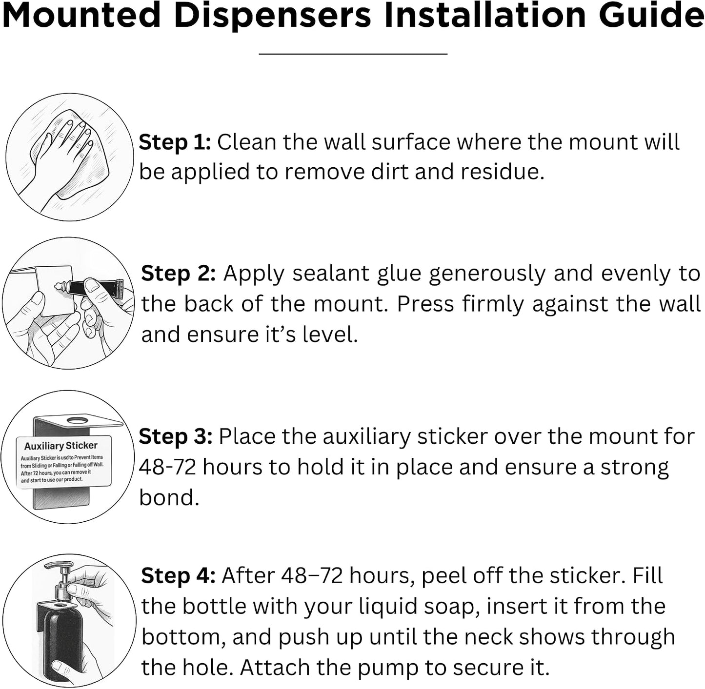 White Shampoo and Conditioner Dispenser Set Wall Mounted by Brighter Barns - Shower Dispenser 3 Chamber No Drill - Refillable Shampoo and Conditioner Bottles for Shower Wall in Airbnb, Hotel (White)