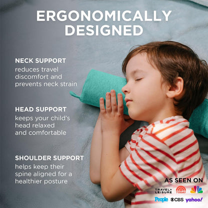 Dot&Dot Twist Memory Foam Travel Pillow, Bendable Neck Pillow for Airplane, Car and Home, 26-Inch Adjustable Roll with Washable Cotton Cover, Gray