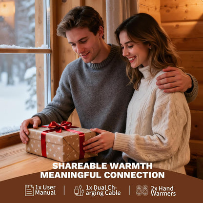 Hand Warmers Rechargeable 2 Pack, Magnetic Electric Handwarmer, 3-Level Steady Temperature, Up to 24 Hours Heating for Christmas Birthday Gifts, Hunting Essentials