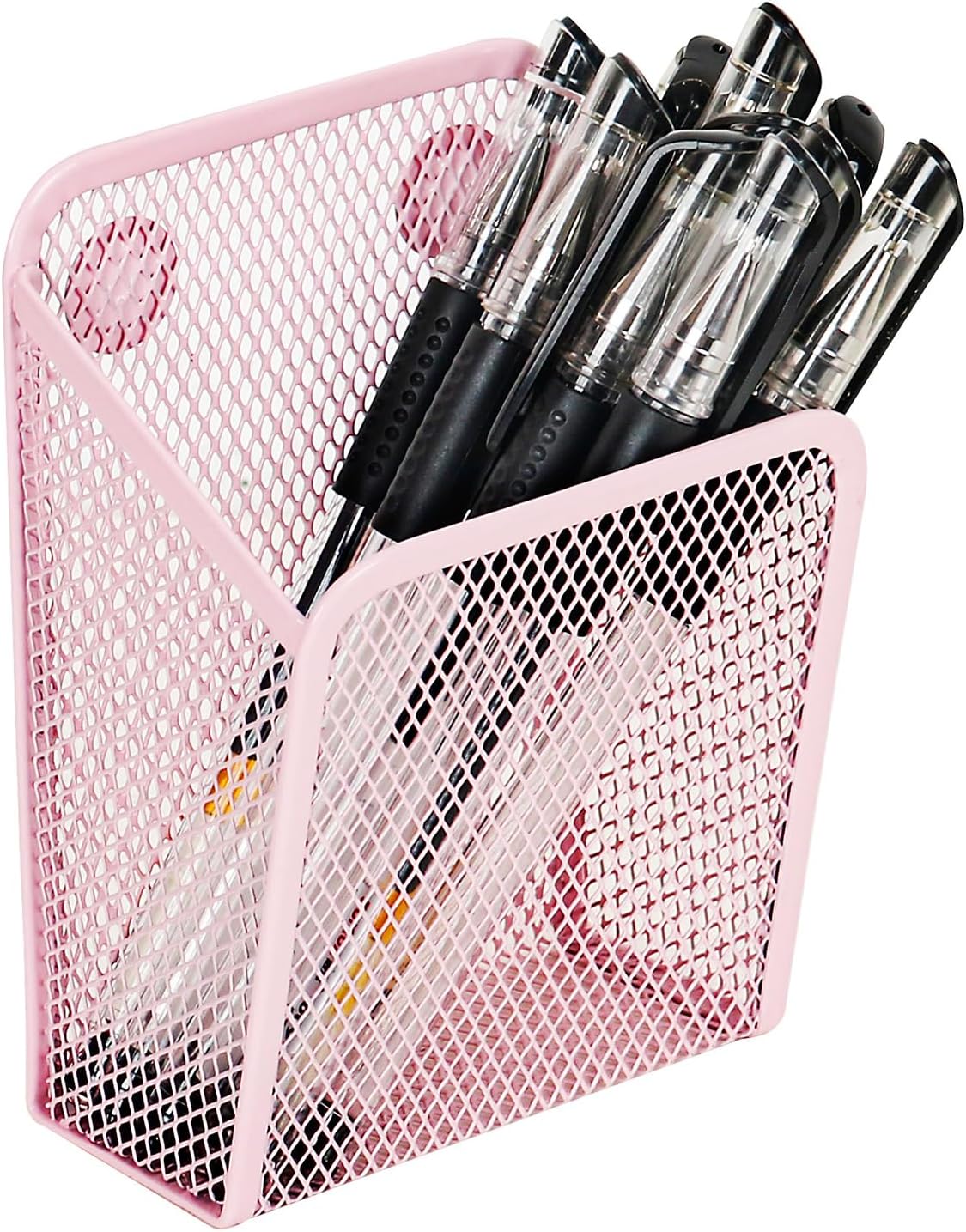UCYCAZ Magnetic Pen Holder,Single Magnetic Pencil Locker Holder Organizer | Strong Magnets Mesh Marker Holder,Locker Accessories,Writing Utensil Storage Organizer,Pen Basket for Whiteboard,Refrigerator