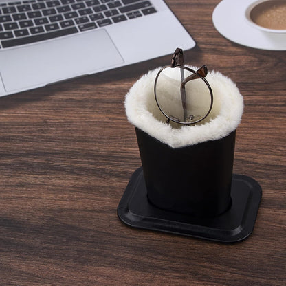 Plush Fluffy Lined Anti-scratch Eyeglasses Holder Protective Glasses Stand Case