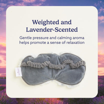 warmies Microwavable Eye Mask for Warmth & Comfort - Heating & Cooling Compress for Calming Relaxation - Weighted & Heated Eye Mask with Scented Lavender for Sleeping - Snowy