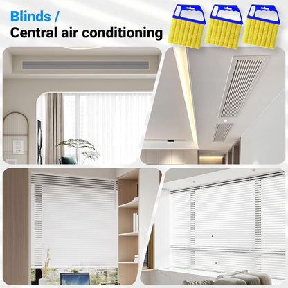 3pcs Window Blind Cleaner Duster Tool,2026 New Cleaning Tools,7 Fingers Washable Microfiber Dusters for Cleaning,Crevice Cleaning Brush, Duster for Venetian Blinds & Air Conditioner Vents（Orange