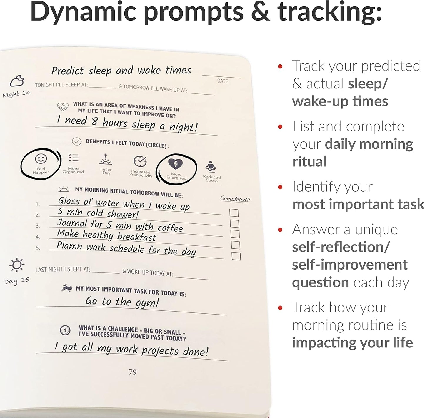 The Morning Sidekick Journal - Habit Tracker Journal! A Guided Journal for Morning Routines. A Science Driven Daily Journal with Prompts for Healthy Life Habits. Wellness Journal for Women and Men.
