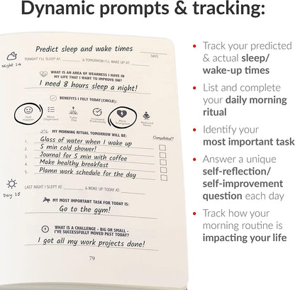 The Morning Sidekick Journal - Habit Tracker Journal! A Guided Journal for Morning Routines. A Science Driven Daily Journal with Prompts for Healthy Life Habits. Wellness Journal for Women and Men.