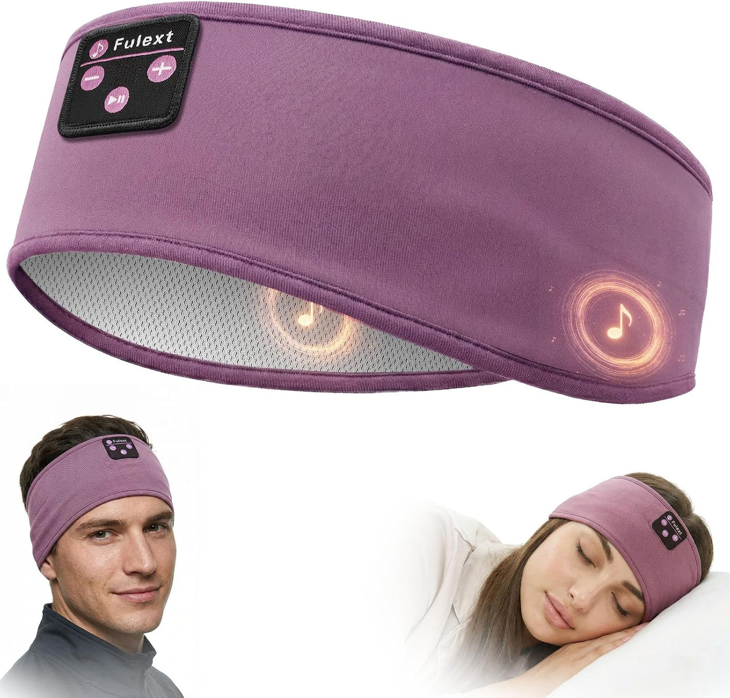 Sleep Headphones Bluetooth 5.4 Headband, Wireless Sleep Headphones with Ultra-Thin HD Stereo Speakers for Side Sleepers, Sweatproof Sports Headband for Workout Yoga Running Cool Gadget Unique Gifts