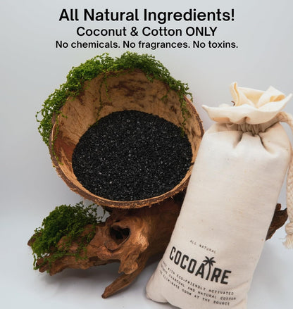 Shoe Deodorizer – Activated Coconut Charcoal Odor Absorber (2 Pack) – Removes Moisture & Odor from Shoes, Gym Bags & Closets – Reusable, Unscented Air Purifying Bags