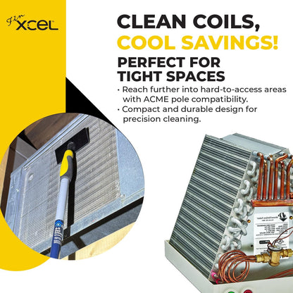 HVAC Coil Cleaner Brush for AC Evaporator & Condenser Coil Cleaning | Professional-Level Deep Cleaning, Fin-Safe Design & Extendable Reach