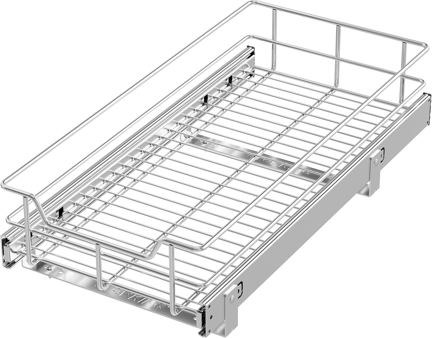 Pull Out Cabinet Organizer 15" W X 22" D, Chromed, Full Slide Out Drawers | For Kitchen Organizers and Storage, Pull Out Drawers For Cabinets Capacity Heavy Duty Caddy, Cabinet Shelves, Bathroom Pantry