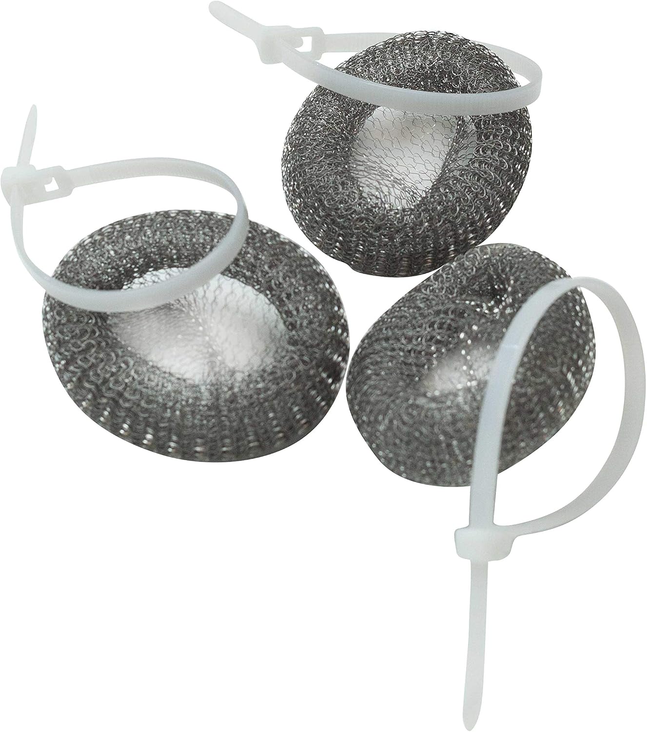 Stainless Steel Washing Machine Lint Traps: Washer Hose Lint Remover with Cable Ties - 3 Count Per Pack