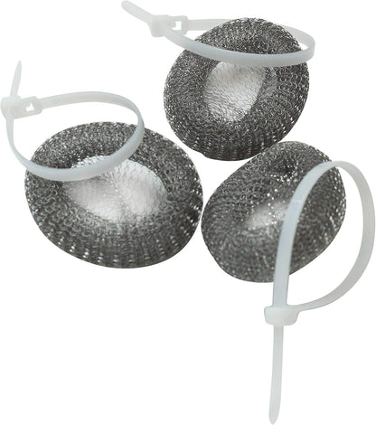 Stainless Steel Washing Machine Lint Traps: Washer Hose Lint Remover with Cable Ties - 3 Count Per Pack
