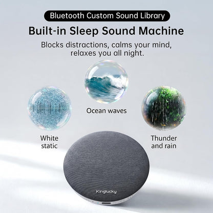 Kinglucky Pillow Speaker for Sleeping, Built-in White Noise Ultra-Thin Bluetooth 6.0 Under Pillow Speaker for Side Sleepers,Auto Shut-Off, Rechargeable Portable for Travel, Couples Shared Bed, Blue