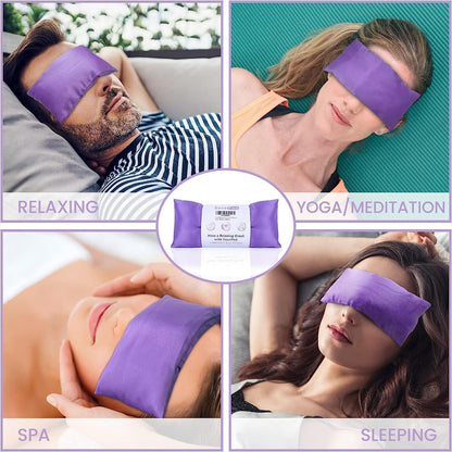 SuzziPad Hot & Cold Lavender Eye Pillows for Relaxing, Purple, 6 Packs | Washable Weighted Yoga Eye Mask For Meditation, Dry Eye Soothing & Sleep; Blocks Light, Soothes Migraines & Ocular Discomfort