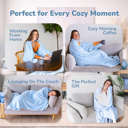 Super Blanky Wearable Blankets for Women & Men, Dorm Room Essentials, Gift for Her, Gifts for Women, Wife Birthday Gift Ideas