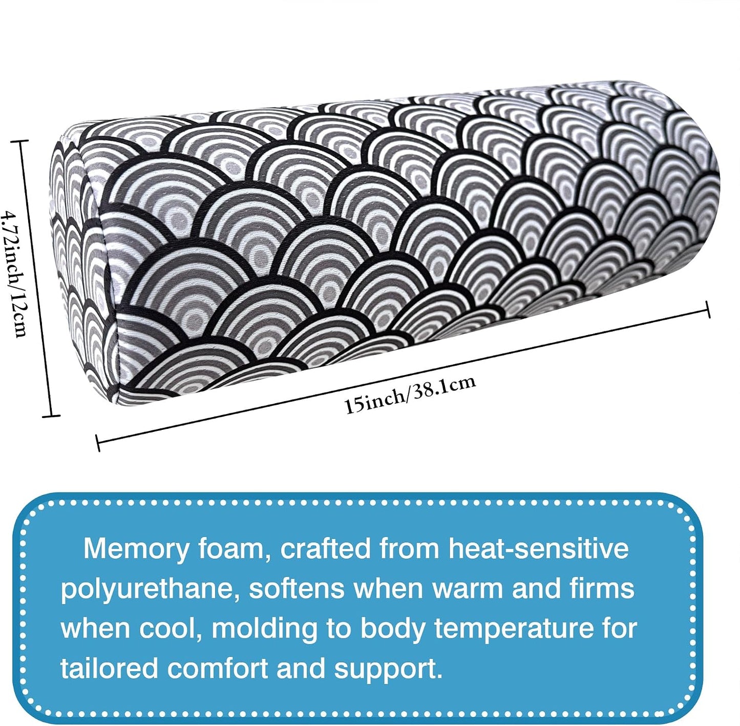 Neck Roll Pillow for Sleeping,Ergonomic Cylinder Tube Pillows for Cervical Spine and Neck Support,Versatile Roll Pillow for Bed,Office,and Travel,Memory Foam Bolster with Washable Cover