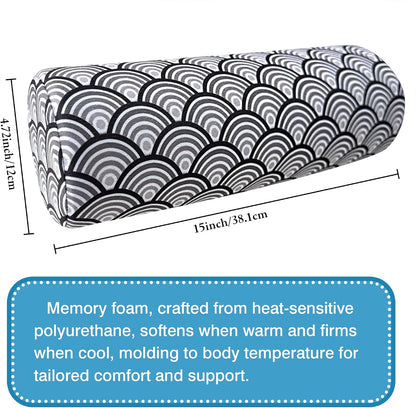 Neck Roll Pillow for Sleeping,Ergonomic Cylinder Tube Pillows for Cervical Spine and Neck Support,Versatile Roll Pillow for Bed,Office,and Travel,Memory Foam Bolster with Washable Cover