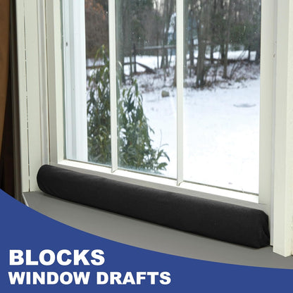 Twin Draft Guard Hug N Fit, Original Dual Draft Stopper Instantly Blocks Air from Entering, Water Repellent, Fits 28”-36” Length with 1.5” Energy Saver Tube
