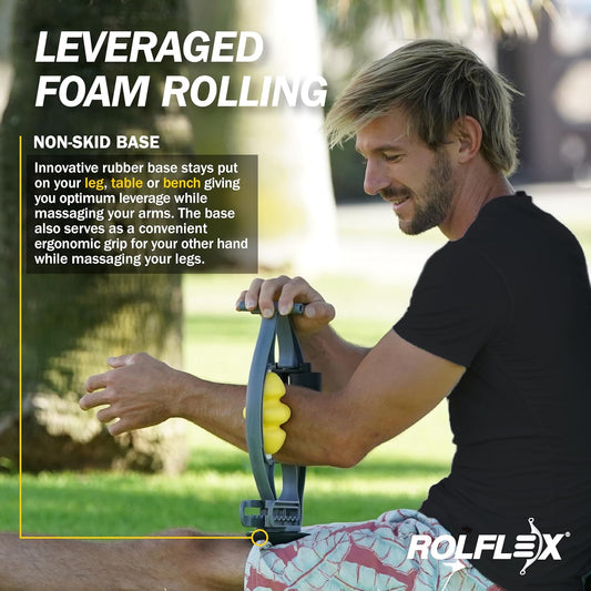 Rolflex Arm & Leg Massager Roller – Muscle Roller to Address Golfer’s Elbow