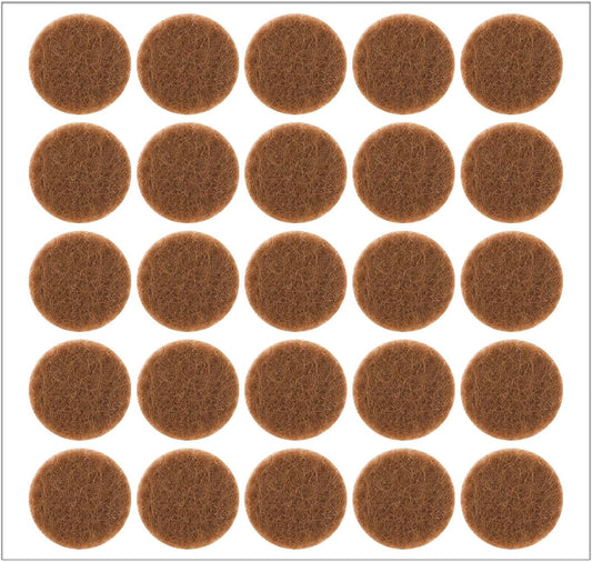 48 Pcs 1/2 Inch Felt Pads for Chair Legs Brown Felt Cabinet Door Pads Self Adhesive Round Felts Feet Protector Felts Bumpers for Table Chair Sofa Furniture Kitchen Cabinet Doors Floor Drawers Cupboard