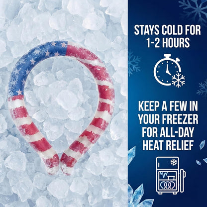 CoolTimeUSA Neck Cooling Tube | Wearable Cooling Neck Wraps for Summer Heat I Hands Free Cold Pack | Reusable Cooler (Blue)