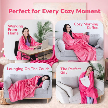 Super Blanky Wearable Blankets for Women & Men, Dorm Room Essentials, Gift for Her, Gifts for Women, Wife Birthday Gift Ideas