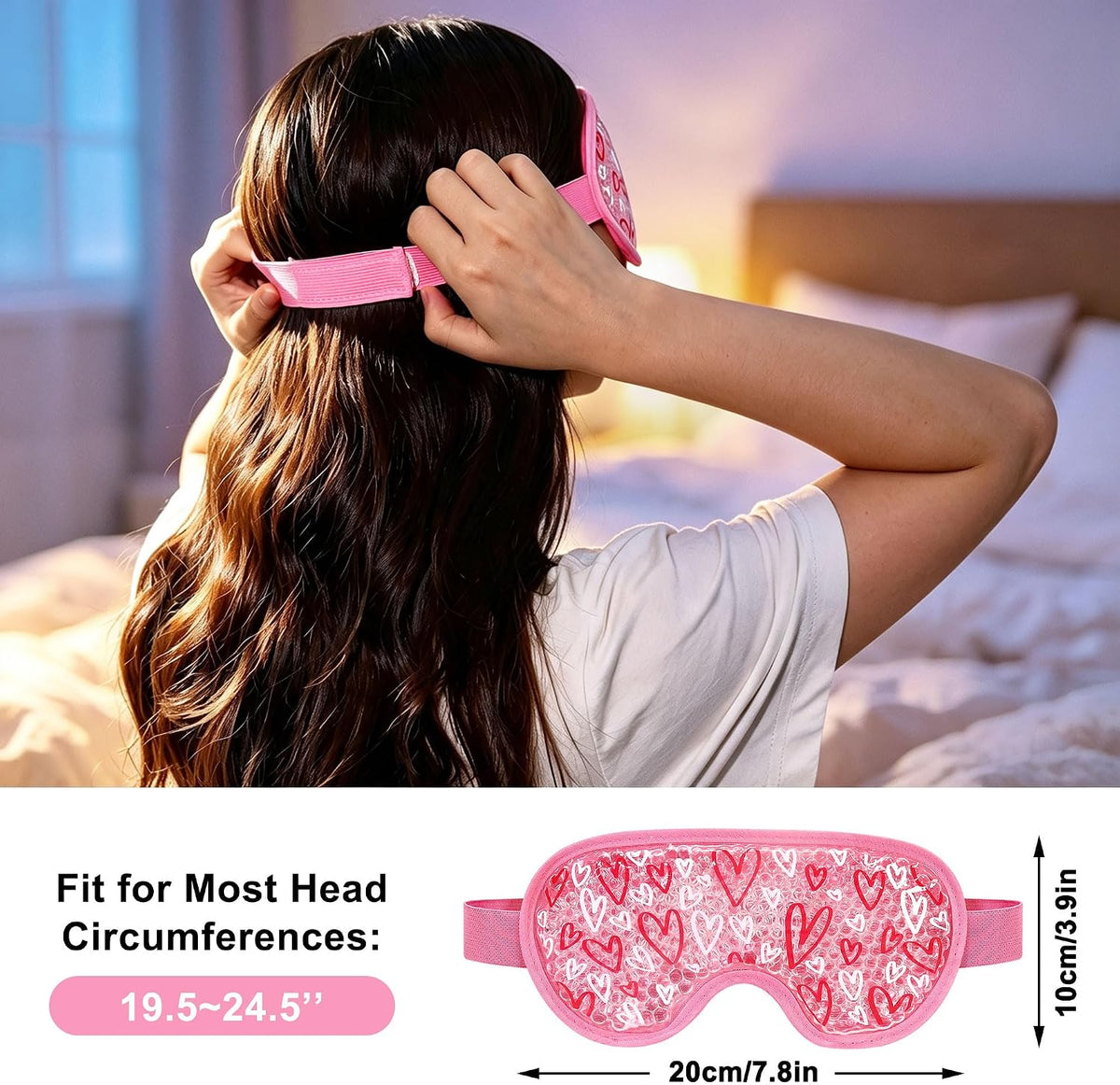 2 Pack Cooling Eye Mask, Reusable Gel Eye Masks Cold & Warm Compress