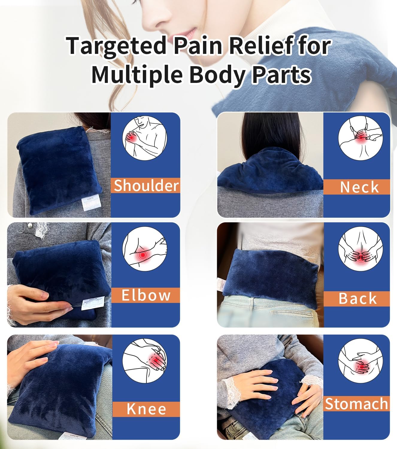 Microwavable Heating Pad with Washable Cover 13x7 Inch Flaxseed Microwave Hot Pack, Lavender Scent, Moist Warm Compress for Relaxation, Non-Electric & Portable