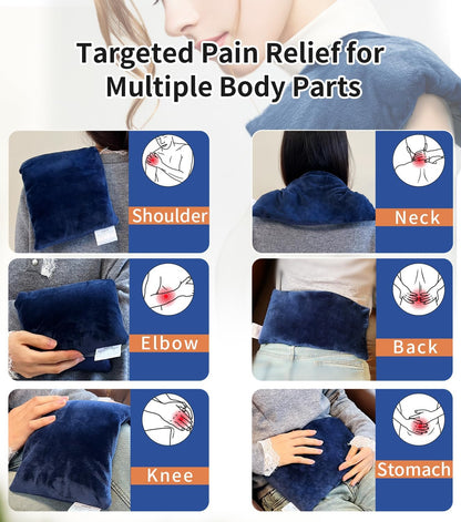 Microwavable Heating Pad with Washable Cover 13x7 Inch Flaxseed Microwave Hot Pack, Lavender Scent, Moist Warm Compress for Relaxation, Non-Electric & Portable