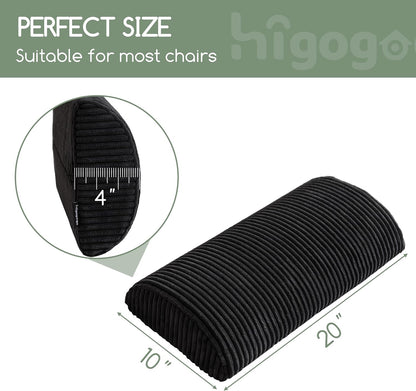 HIGOGOGO Lumbar Support Pillow for Recliner Chair/Accent Chair/Couch, Memory Foam Back Support Cushion for Elderly, Recliner Cushions for Back Rest, Pain Relief, Reading, Washable Cover, Brown
