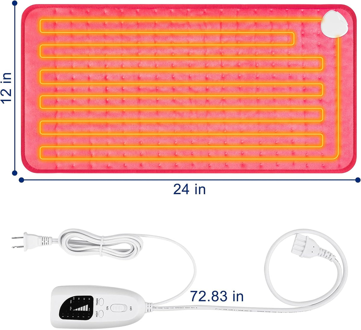 Electric Heating pad for Back Neck Shoulder Knee Arms Legs- Electric Heat Pads with 6 Heat Settings & Auto Shut Off Heat Heating Pad for Birthday Mother Father Girl Men Women