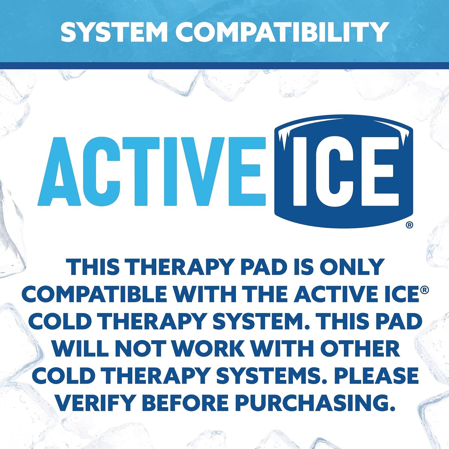 Polar Active Ice® 3 in 1 Knee, Ankle, & Elbow Therapy pad 12.5” x 10.5” with Attached Belts. Use only with The Polar Active Ice #AIS Therapy System.