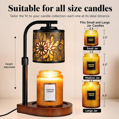 Candle Warmer Lamp with Timer & Dimmer- Electric Wax Melt Warmer with Adjustable Height for Scented Candles, Home Décor Fragrance and House Warming Birthday Gifts for Women Mom