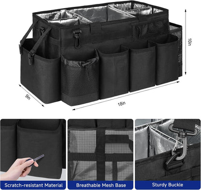 Cleaning Caddy Bag, Extra Large Cleaning Supply Bag for Housekeepers,Black | Sturdy Cleaning Caddy Organizer for Cleaning Supplies with Handle and Adjustable Shouder Strap, Easy to Clean Design