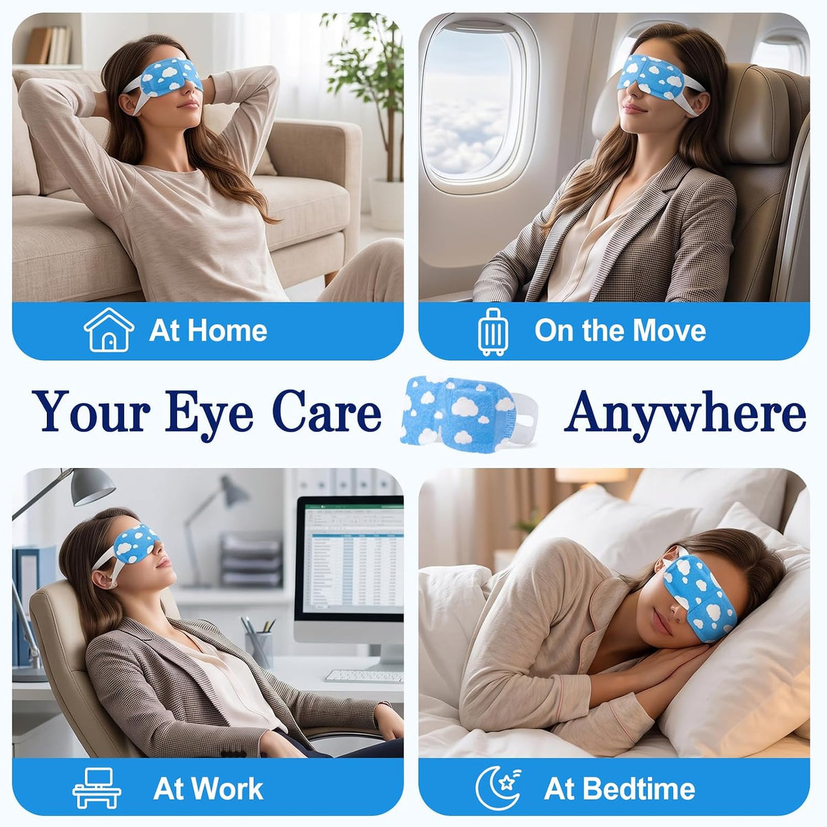 20 Pack Steam Eye Mask, Heated Eye Mask, Warm Compress for Eyes Unscented