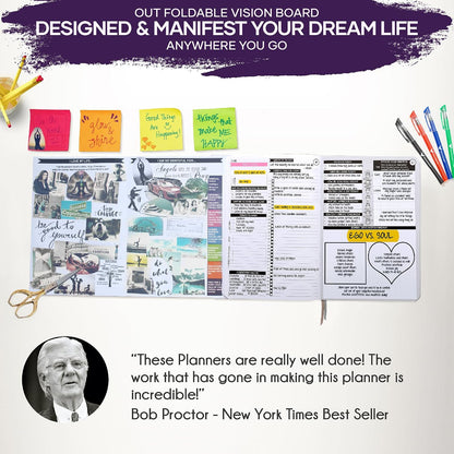 Freedom Mastery Daily Journal of Gratitude, Productivity & Habit Tracker | Undated 90-Day Planner with Daily Reflection, Mindfulness, Positivity, Vision Board & Stickers, Gratitude Journal for Women