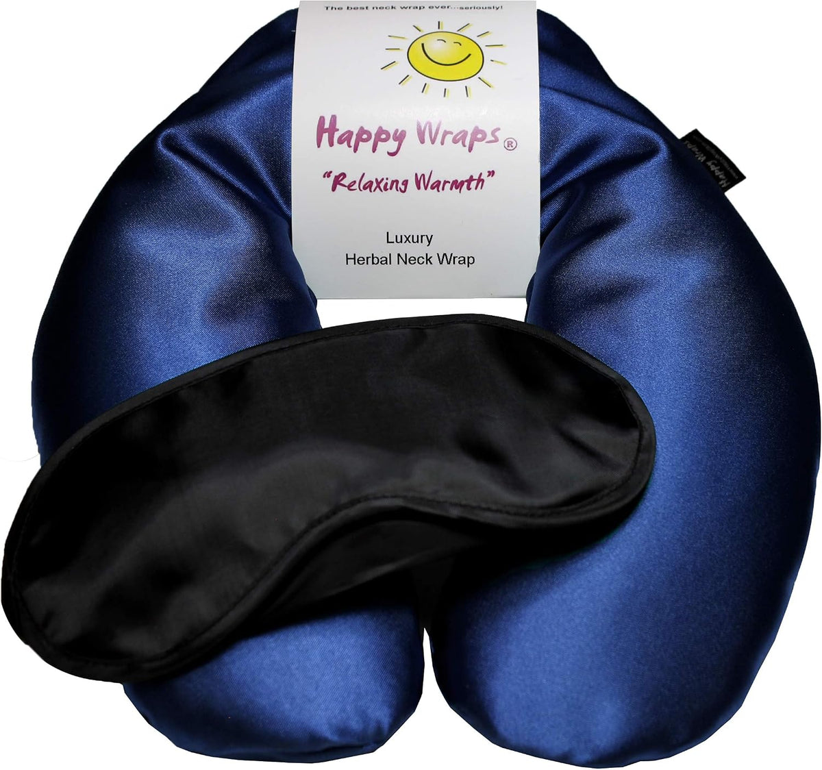 Microwavable Herbal Neck Wrap - Hot Cold Aromatherapy Neck Warming Pillow - Heating Pad for Migraines, Stress, Gifts for Women, Birthdays, Christmas and Free Sleep Mask - Purple Cotton