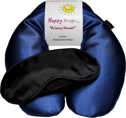 Microwavable Herbal Neck Wrap - Hot Cold Aromatherapy Neck Warming Pillow - Heating Pad for Migraines, Stress, Gifts for Women, Birthdays, Christmas and Free Sleep Mask - Purple Cotton