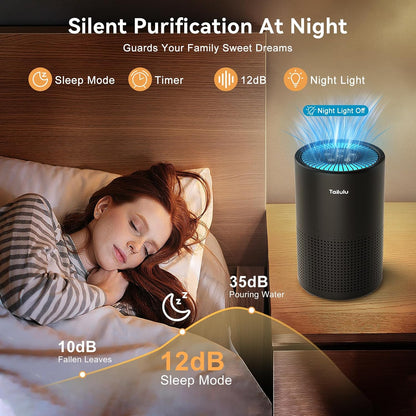 Tailulu Air Purifiers for Home 1200 Ft², H13 True HEPA Air Purifier Bedroom