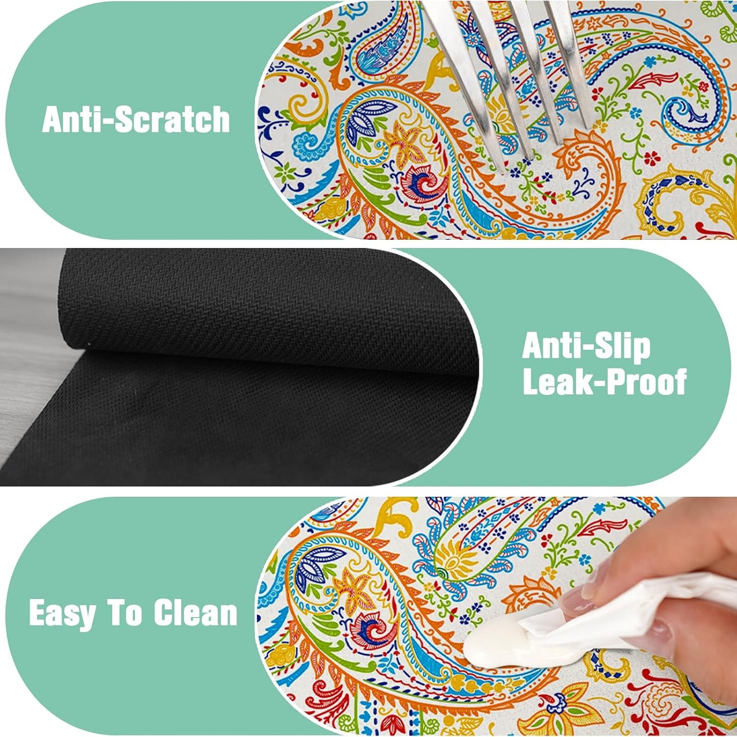 Kitchen Sink Splash Guard Faucet Mat 24" X 5.5" Tropical Leavesl Absorbent Fast Drying Mat Faucet Draining Mat Sink Splash Guard Behind Faucet Drip Catcher for Kitchen Bathroom