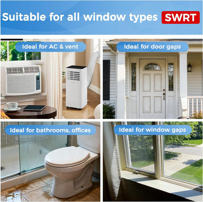 SWRT White Window Weather Sealing Tape 2 in x 90 FT, AC Seal, Residue Free | Blocks hot air, dust, and insects for summer insulation, ideal for doors, windows, and air conditioners