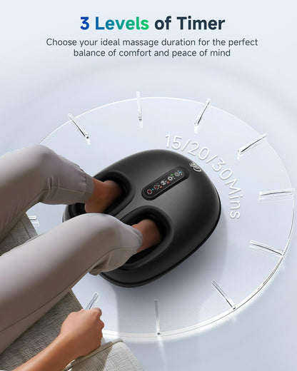 Shiatsu Foot Massager with Heat and Compression, Kneading, Rolling,Electric Feet Massager for Plantar Fasciitis, Neuropathy, Feet Heater, Foot Warmer for Women, Size Up to 14"