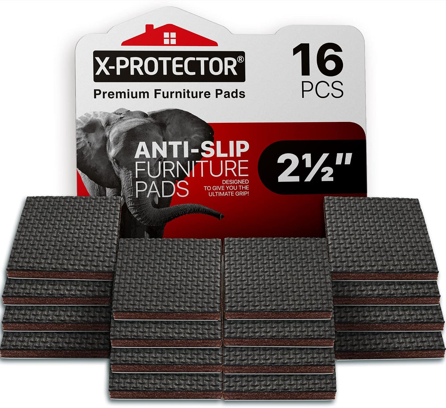 X-PROTECTOR Non Slip Furniture Pads – 24 pcs Premium Furniture Grippers 2"! | Best Self Adhesive Rubber Feet Furniture Feet – Ideal Non Skid Furniture Pad Floor Protectors – Keep Furniture in Place!