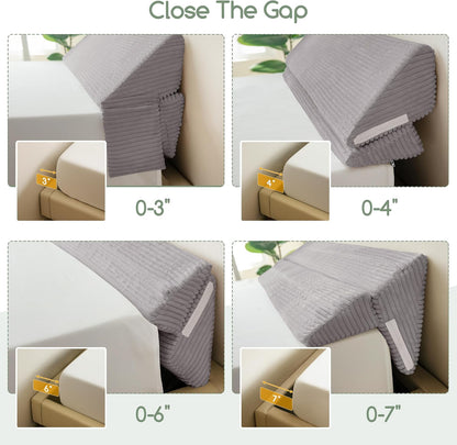 HIGOGOGO Queen Size Wedge Pillow for Headboard Gap - Multi Functional Mattress Wedge Bed Gap Filler Close The Gap (0-7") Between Your Mattress and Headboard or Wall (Grey 60"x11"x9")